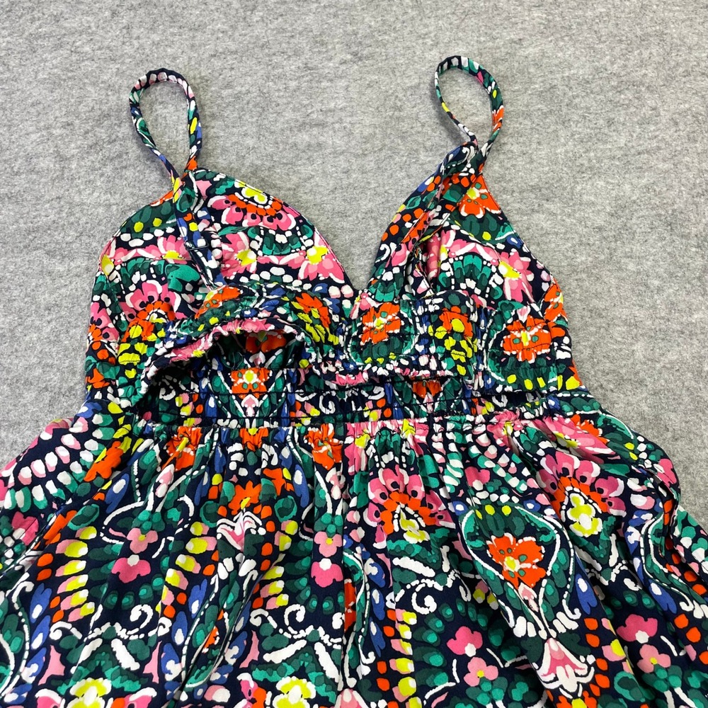 Old Navy Womens Small Floral Paisley Maxi Dress V-Neck Smocked Waist Cutout Back - Picture 10 of 15